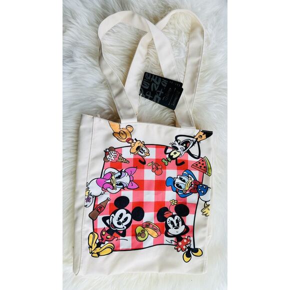 *NEW EXCLUSIVE* Loungefly Mickey and Friends Picnic Canvas Tote Bag - Picture 3 of 4